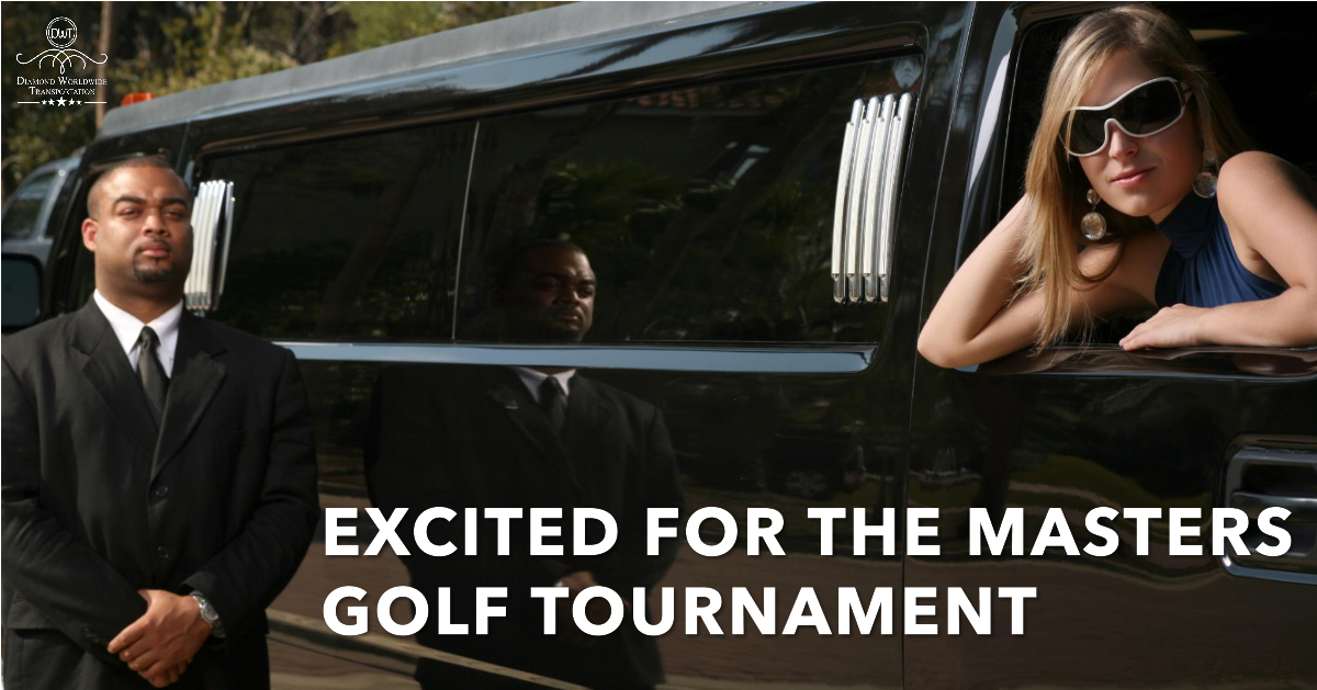 Luxurious limousine, traveling from Atlanta, Georgia, to Augusta National for the Masters Golf Tournament with Diamond Worldwide Transportation.